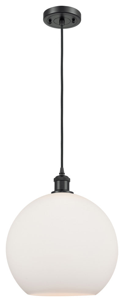 Innovations 516-1P-BK-G121-12 1-Light Mini Pendant, Matte Black