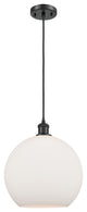 Innovations 516-1P-BK-G121-12 1-Light Mini Pendant, Matte Black