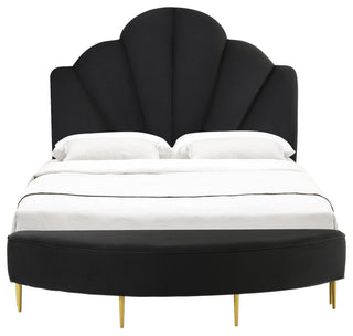 TOV Furniture Bianca Black Velvet Bed in Queen