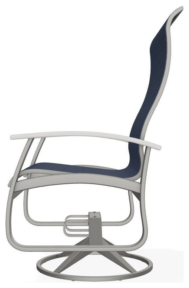 Belle Isle Sling Outdoor Swivel Rocker, Mavi/Snow