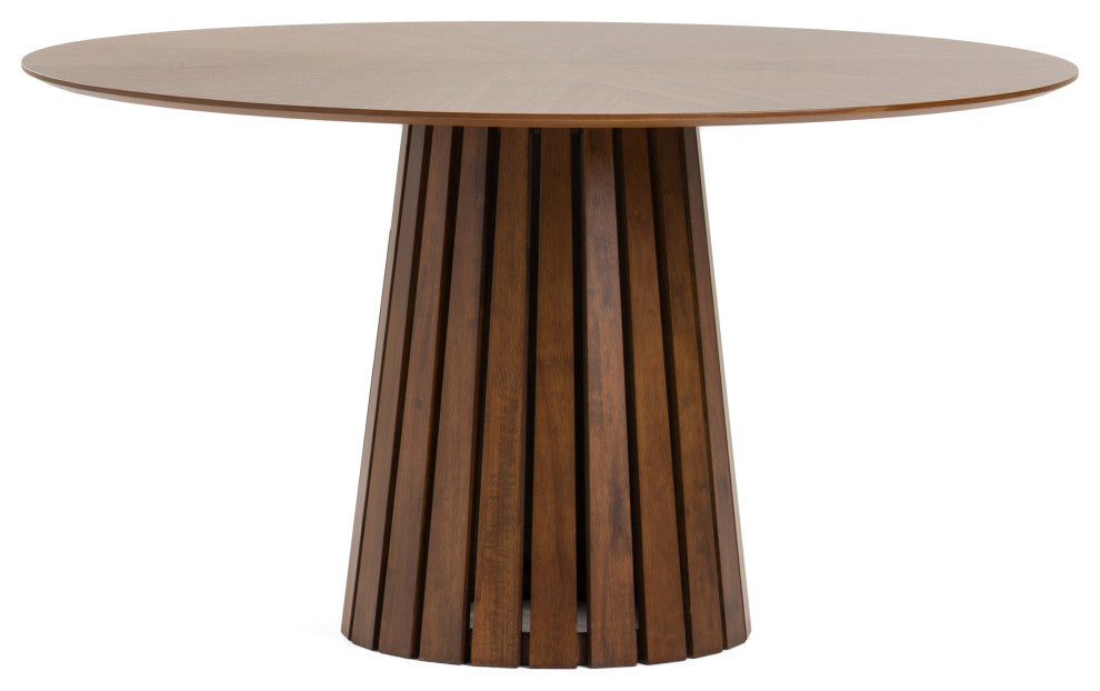 Modrest Weiss Mid-Century Modern Walnut Round Dining Table