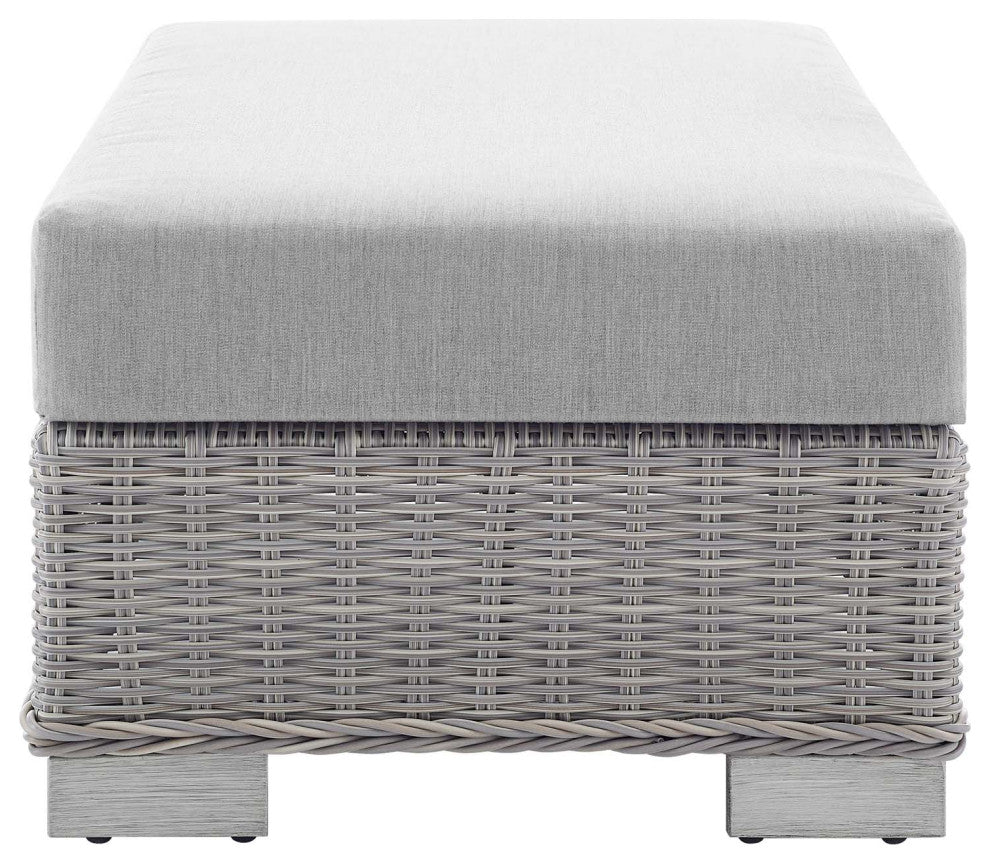 Lounge Sofa Chair Table Set, Rattan, Wicker, Gray, Modern, Outdoor Patio