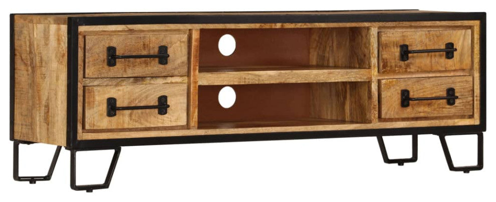vidaXL TV Stand TV Unit Sideboard TV Console with Drawers Solid Mango Wood