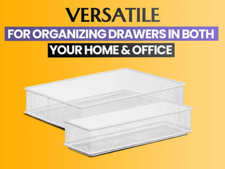 Silver Mesh Desk Drawer Organizer Tray Multipurpose Storage Holder, 6x15x2, 2