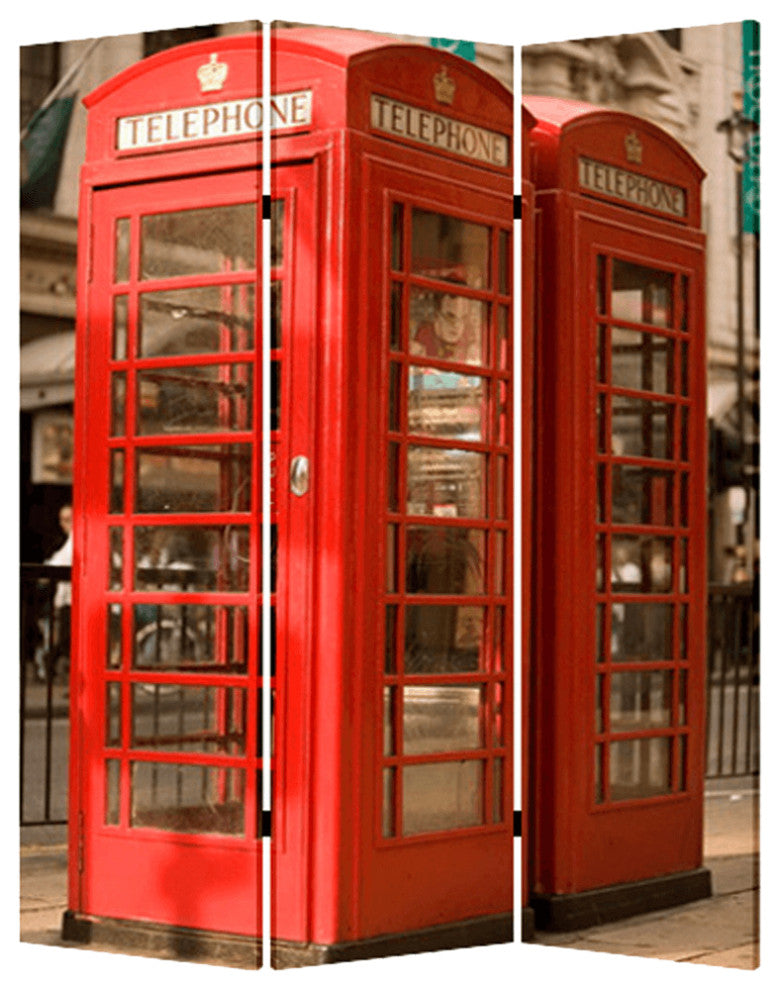 48" X 72" Multi Color Wood Canvas London  Screen
