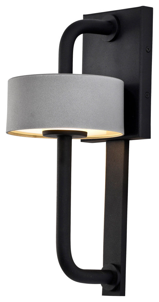Overtop 10W LED Medium Wall Lantern, Matte Black/Silver