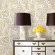 Gold Roses Peel and Stick Vinyl Wallpaper, 24"w X 108"h