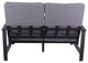 Courtyard Casual Santorini Black Aluminum Loveseat With Envelop Back Cushion