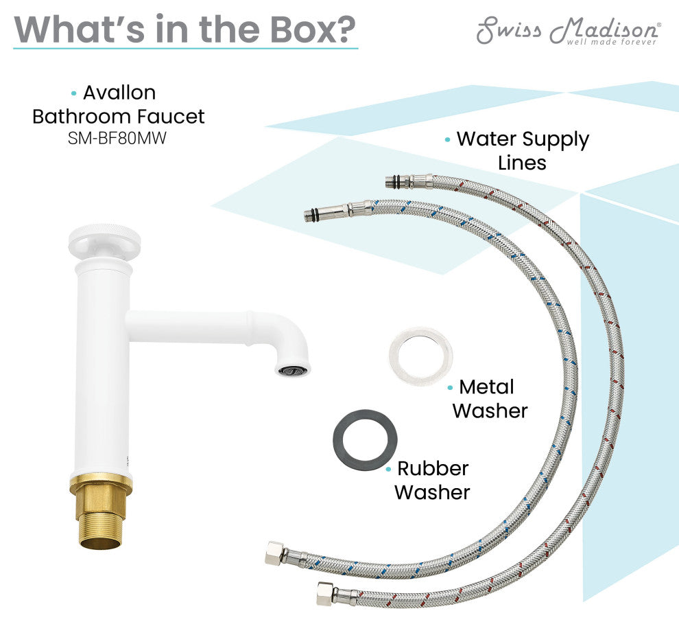Avallon 7" Single Handle, Bathroom Faucet, Matte White