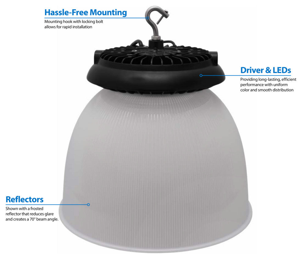 HBC3 Series 100-Watt LED Low/High Bay, 5000K, Black