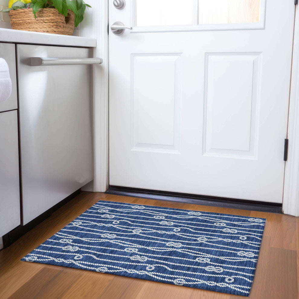 Addison Premium Washable Mayfield AMF152 Blue 1'8" x 2'6" Rug