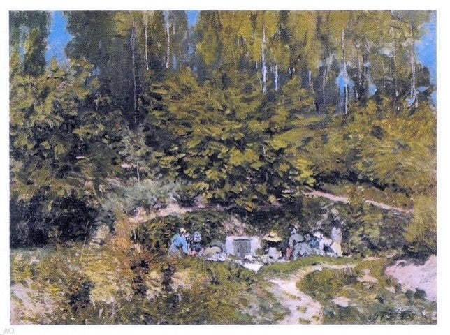 Alfred Sisley Women Laudering, 21"x28" Wall Decal Print