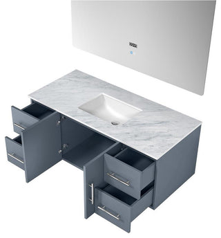 Geneva Transitional Dark Grey 48" Single Vanity with 48" Led Mirror