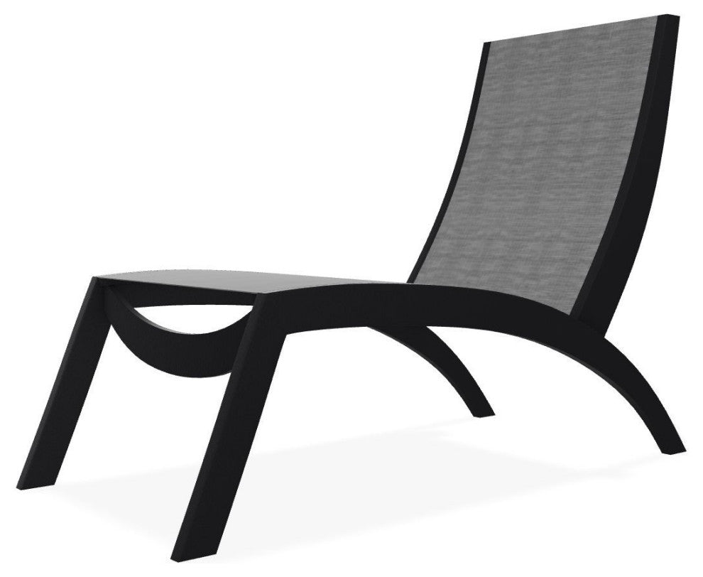 Dune Sling Stackable Outdoor Hydro-Lounge Chaise, Collect Charcoal/Black