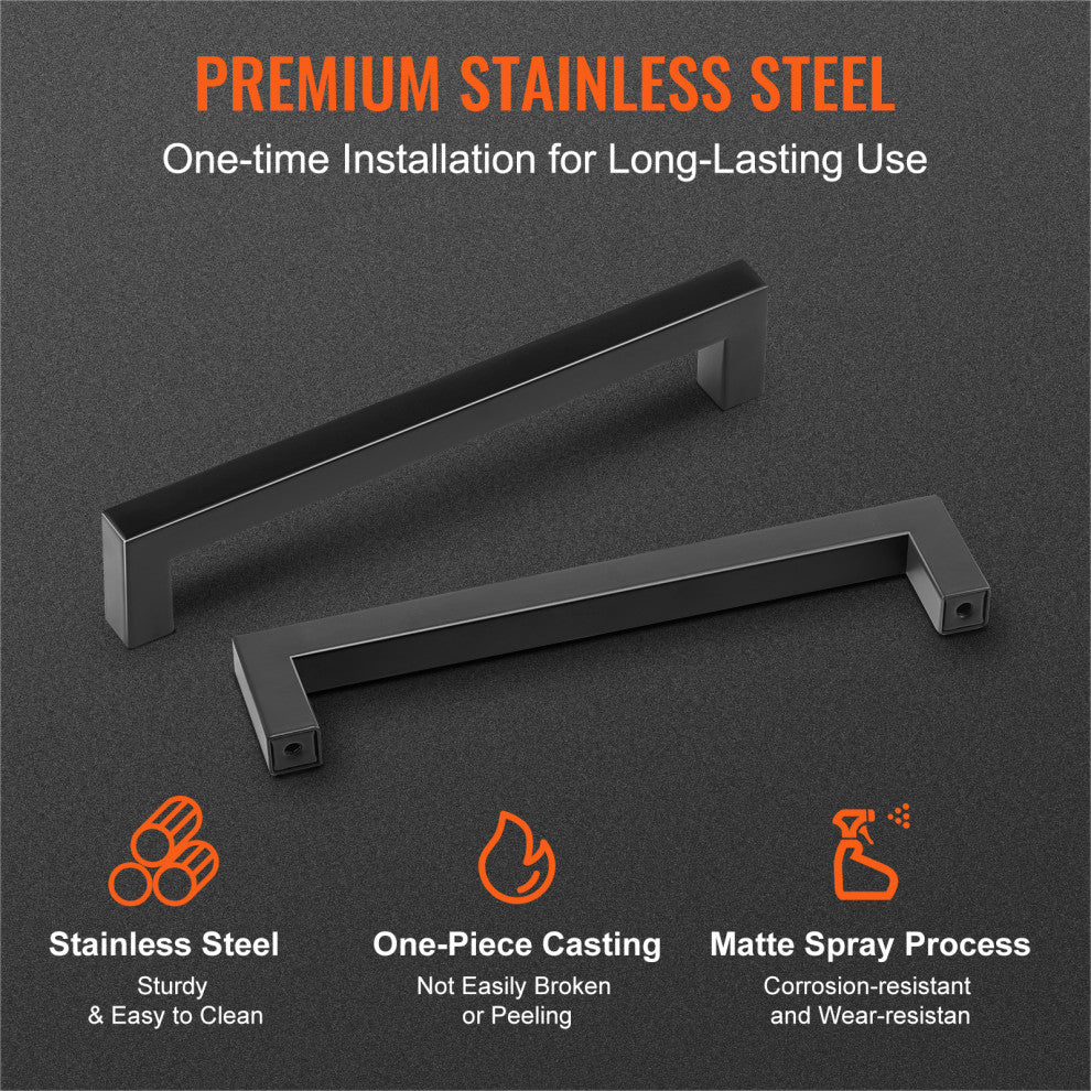VEVOR 30 Pack Stainless Steel Kitchen Square Cabinet Handles Pulls 6.3 in/160mm