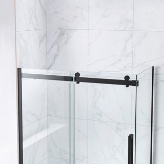 Bel Soft-Close Matte Black 60" Frameless Sliding Soft Close Shower Door
