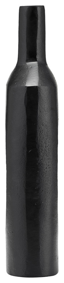 Metal, 16"H, Tall Modern Open Cut Out Vase, Black