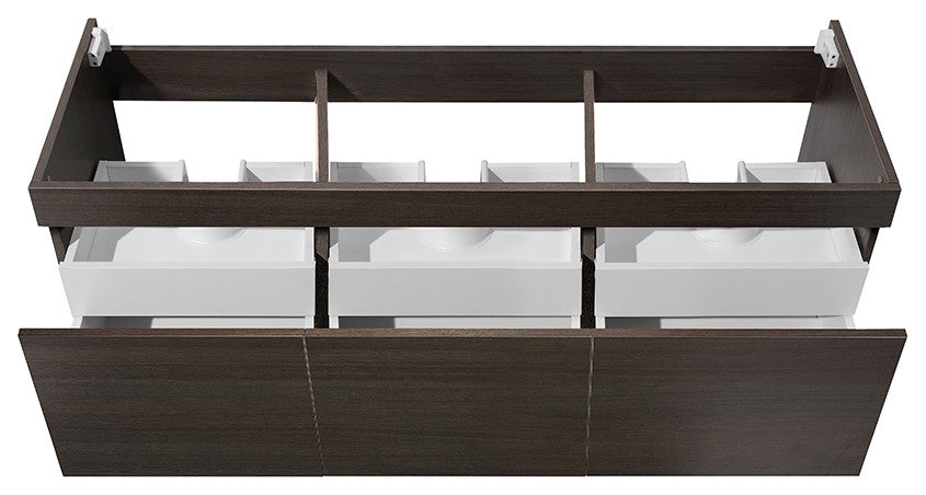 Fresca Mezzo 60" Gray Oak Wall Hung Single Sink Cabinet