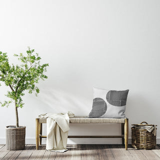 Circles and Squares Polyester Indoor Pillow, Raven Black, 20"x20"