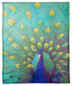 Blue and Yellow Peacock 2 50x60 Coral Fleece Blanket