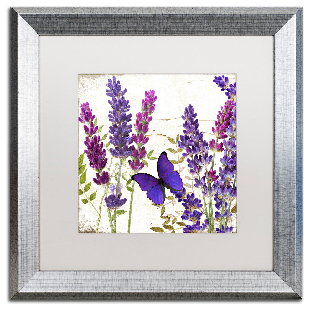 Color Bakery 'Lavender I' Matted Framed Art, Silver Frame, White Mat, 16x16