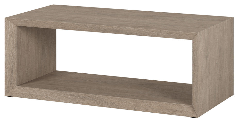 48" Gray Coffee Table With Shelf