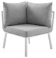 Lounge Chair, Aluminum, Metal, White Gray, Modern, Outdoor Patio Bistro