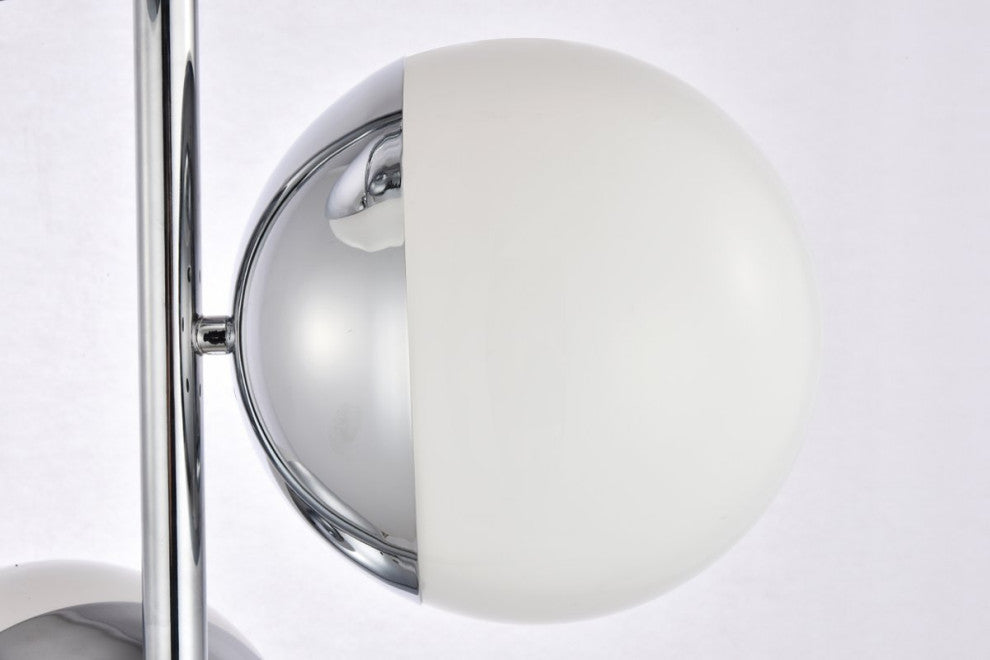 Midcentury Modern Chrome And Frosted White 3-Light Floor Lamp