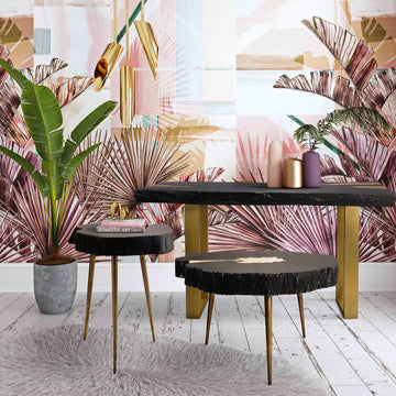 TOV Furniture Timber Black and Brass Side Table