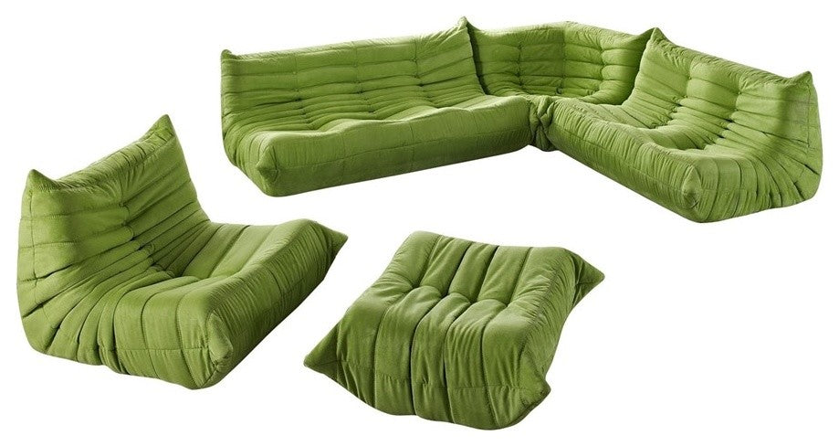 Modway Waverunner Sectional Sofa, Green