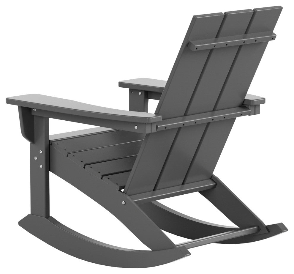 WestinTrends Modern Adirondack Outdoor Patio Rocking Chair, Porch Rocker, Gray