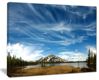"Mountain and Lake Under Blue Sky" Wall Art, 20"x12"