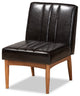 Daymond Modern Dark Brown Faux Leather Walnut Brown Finished Wood Dining Chair