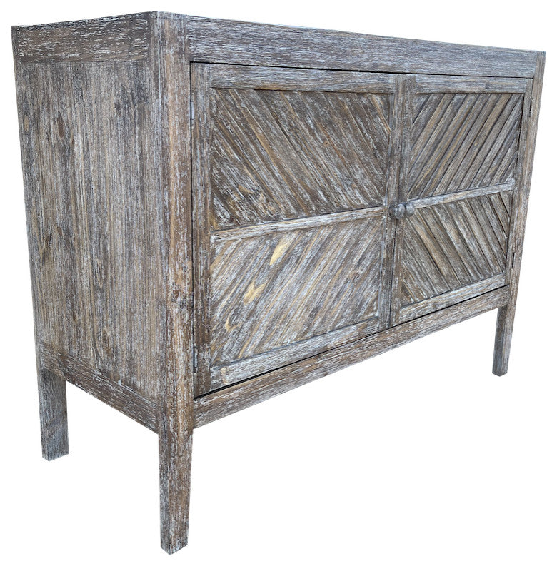 2 Door High Leg Accent Console With Door Detail, Brown