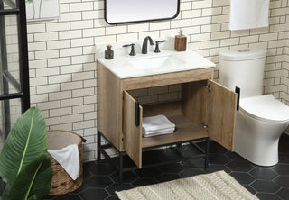 Home Living 19" Modern Natural Oak-Light Bathroom Vanity