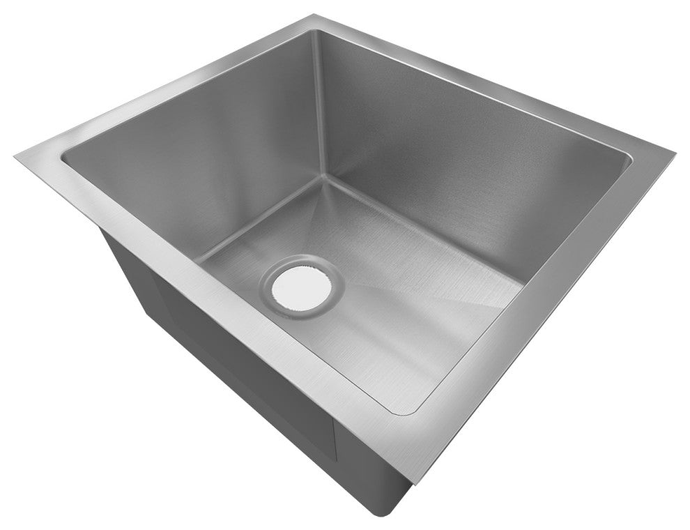 Sinber Single Bowl Kitchen Sink with 304 Stainless Steel Satin Finish, 15"x17", Undermount
