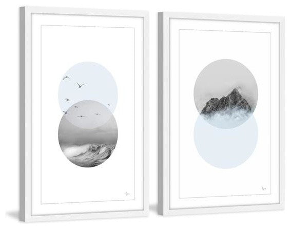 "Interchangeable" Framed Painting Diptych, 24"x18"