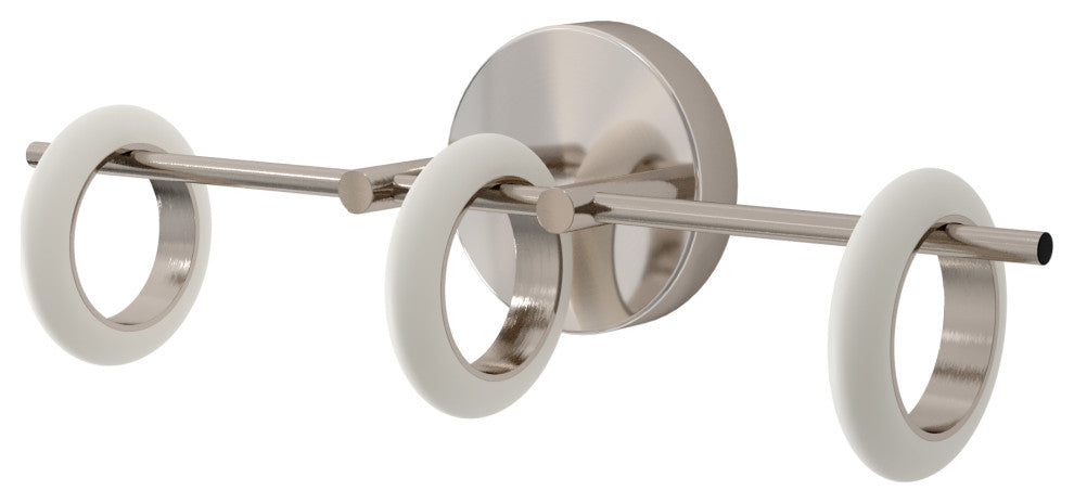 3-Light Loop Ring Bathroom Vanity Light, Brushed Nickel