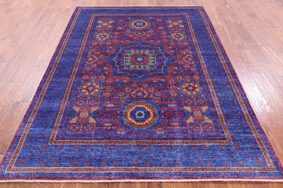 Mamluk Geometric Hand Knotted Wool Rug 5' 9" X 7' 11" - Q12268