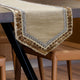Decorative Table Runner Beige Burlap 14"x90", Lace, Bead, Sequins Marima
