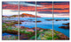 "Colorful Giollonardo Beach Sunset" Modern Seashore Wall Art, 4 Panels, 48"x28"