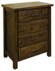 Rustic Barnwood Style Timber Peg 4-Drawer Chest, Driftwood