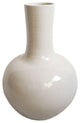 White Long Neck Ceramic Vase