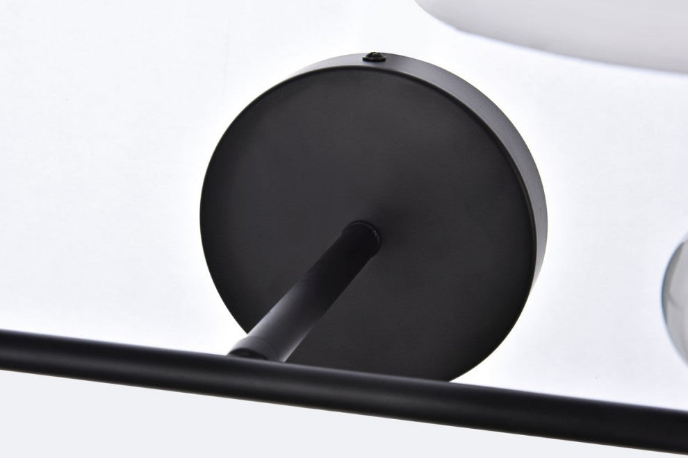 Beau 2-Light Bath Sconce, Black With White Fabric Shade