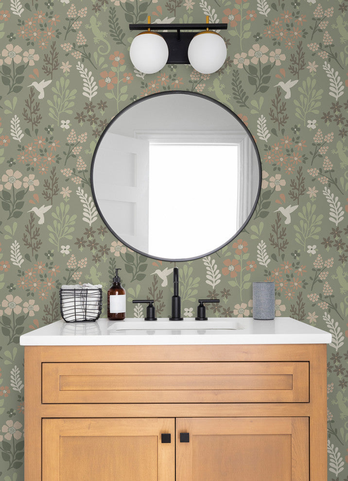 Karina Green Meadow Wallpaper Sample