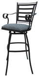 Outdoor Indoor Swivel Bar Stool Counter, Coco Indigo Blue on Black, 26"
