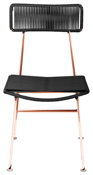 Hapi Indoor/Outdoor Handmade Dining Chair, Black on Copper