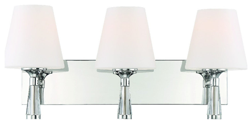 Ramsey 3 Light Polished Nickel Bathroom Vanity