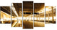 Train at Railway Station with Sunlight, Landscape Canvas Art, 60"x32", 5 Panels