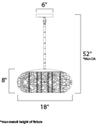 Maxim 24154 Arabesque 7 Light 18"W Pendant - Golden Silver / Beveled Crystal